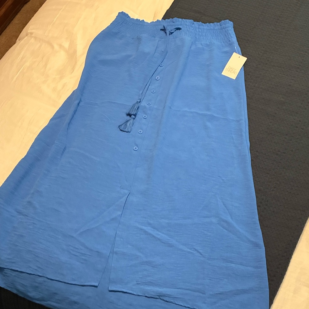 Chic Blue Midi Skirt